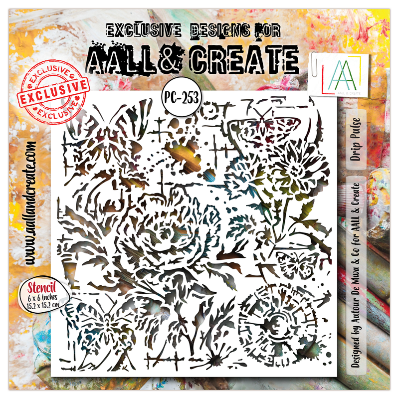AALL and Create - 6"x6" Stencil - Drip Pulse-1