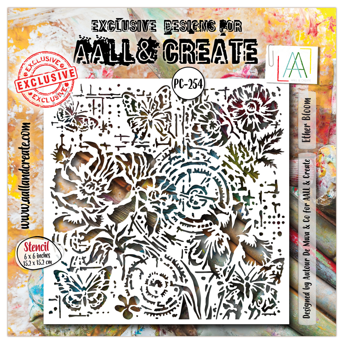 AALL and Create - 6"x6" Stencil - Ether Bloom-1