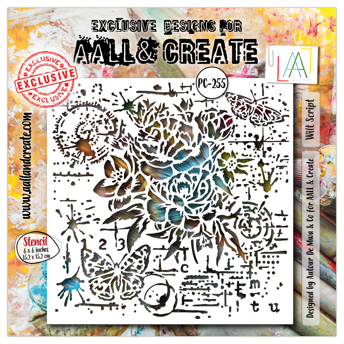 AALL and Create - 6"x6" Stencil - Wilt Script-1