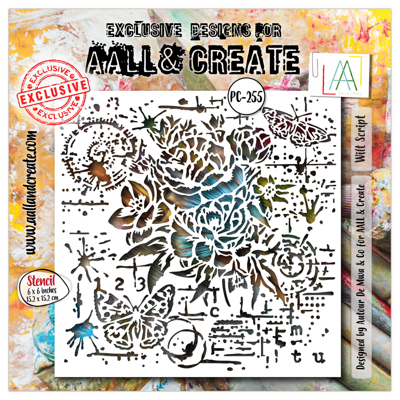 AALL and Create - 6"x6" Stencil - Wilt Script-1