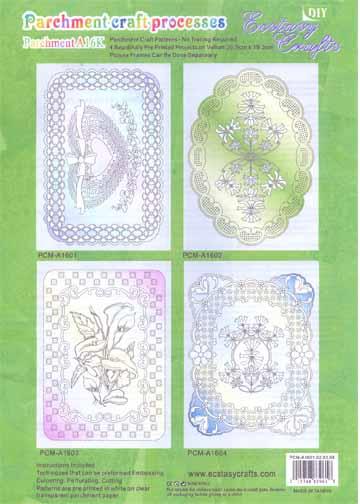 Ecstasy Crafts Parchment Patterns Preprinted - Flowers/Frames-1