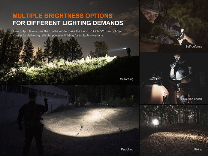 Fenix PD36R V2.0 Compact Rechargeable Tactical Flashlight-7