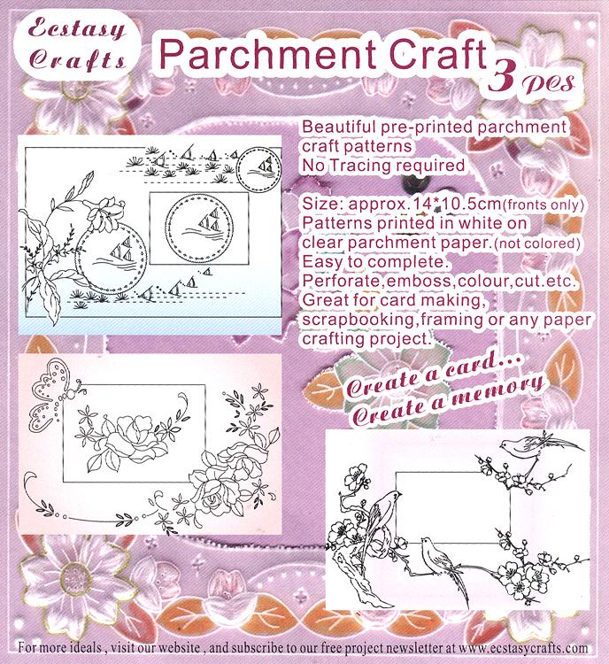 3 Parchment Patterns -Butterfly, Birds, Fish-1