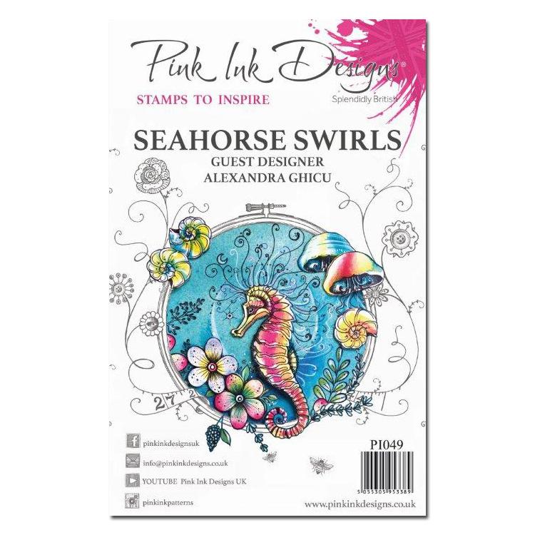 Pink Ink Designs Clear Stamp Seahorse Swirls-1