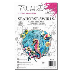 Pink Ink Designs Clear Stamp Seahorse Swirls-1