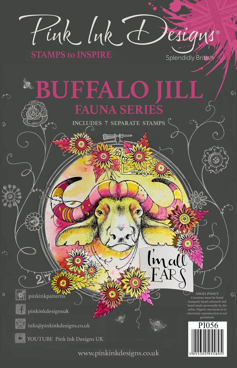 Pink Ink Designs Buffalo Jill A5 Clear Stamp-1