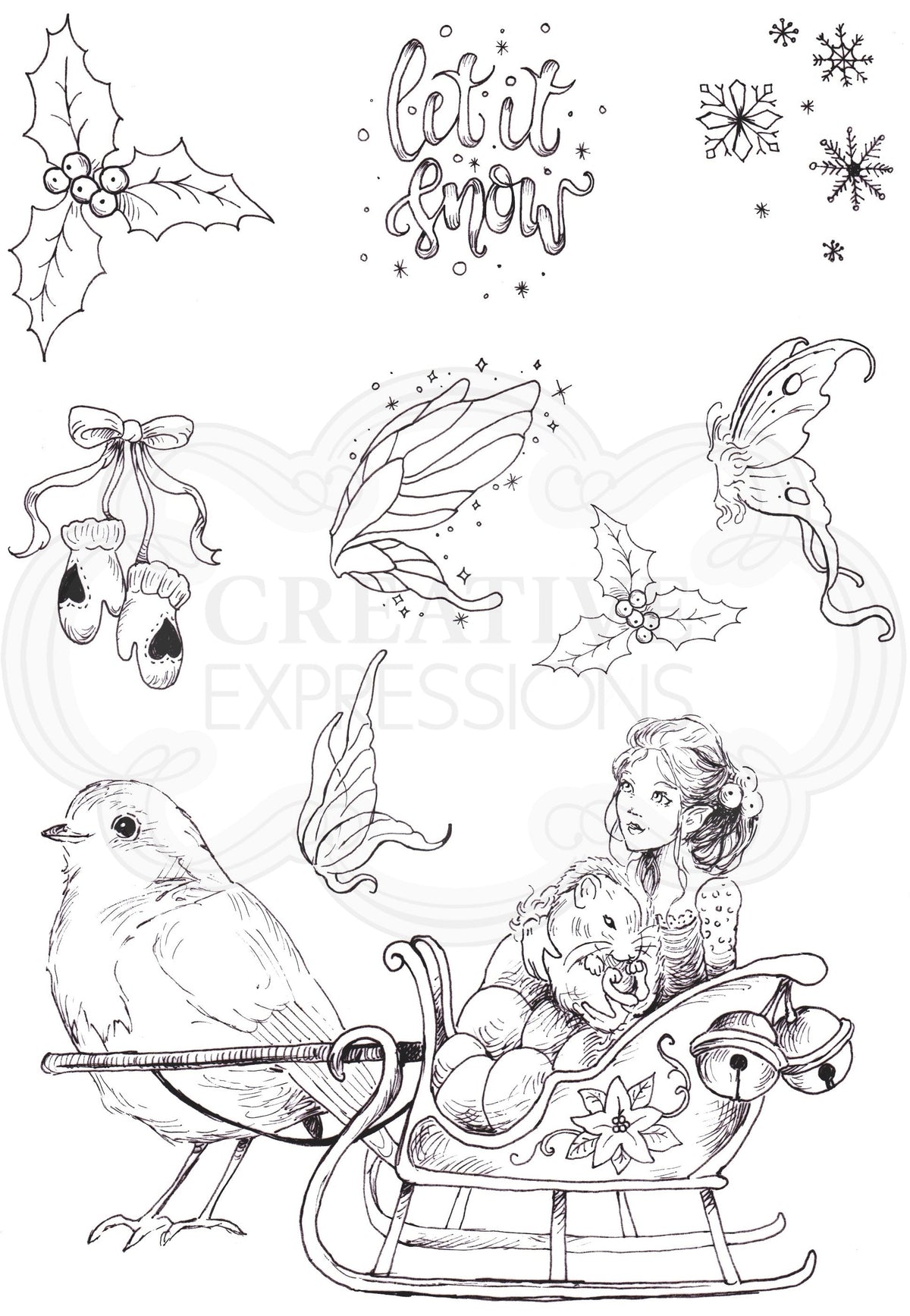 Sleigh Bells Ring A5 Clear Stamp Set-2