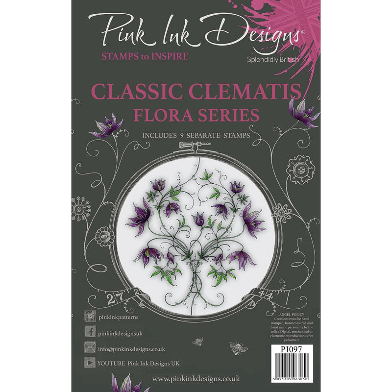 Pink Ink Designs Classic Clematis A5 Clear Stamp Set-1