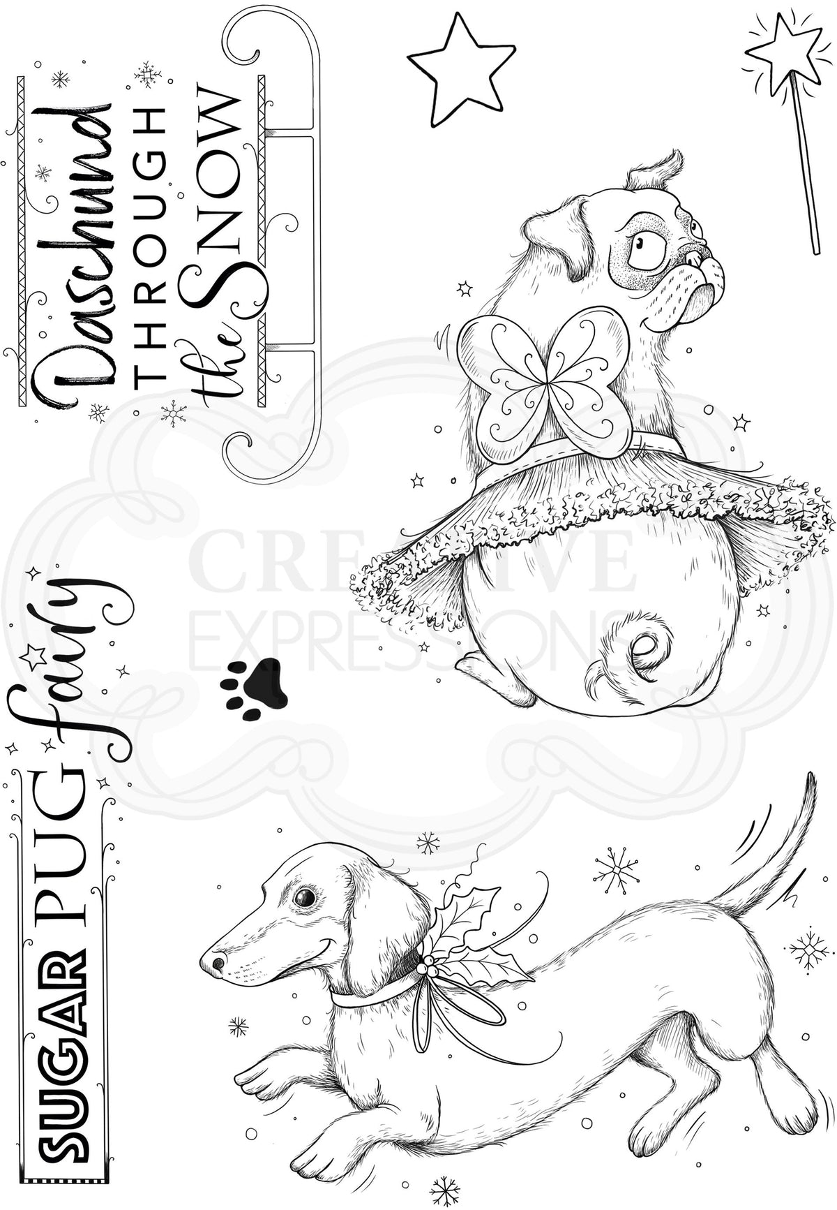 Pink Ink Designs Pawsome Pooch A5 Clear Stamp-8