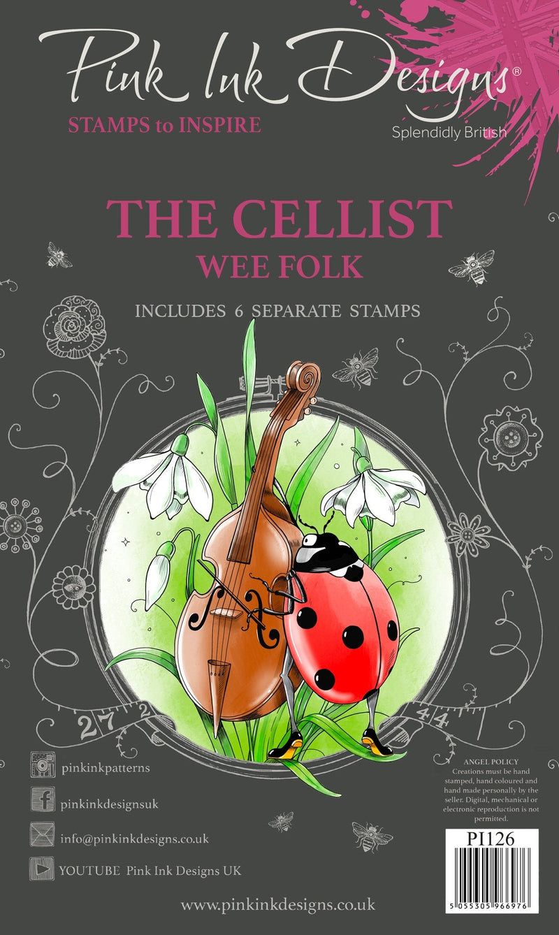 Pink Ink Designs The Cellist A6 Clear Stamp Set-1