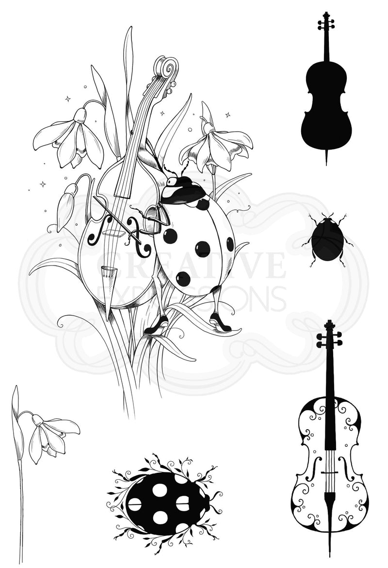 Pink Ink Designs The Cellist A6 Clear Stamp Set-9