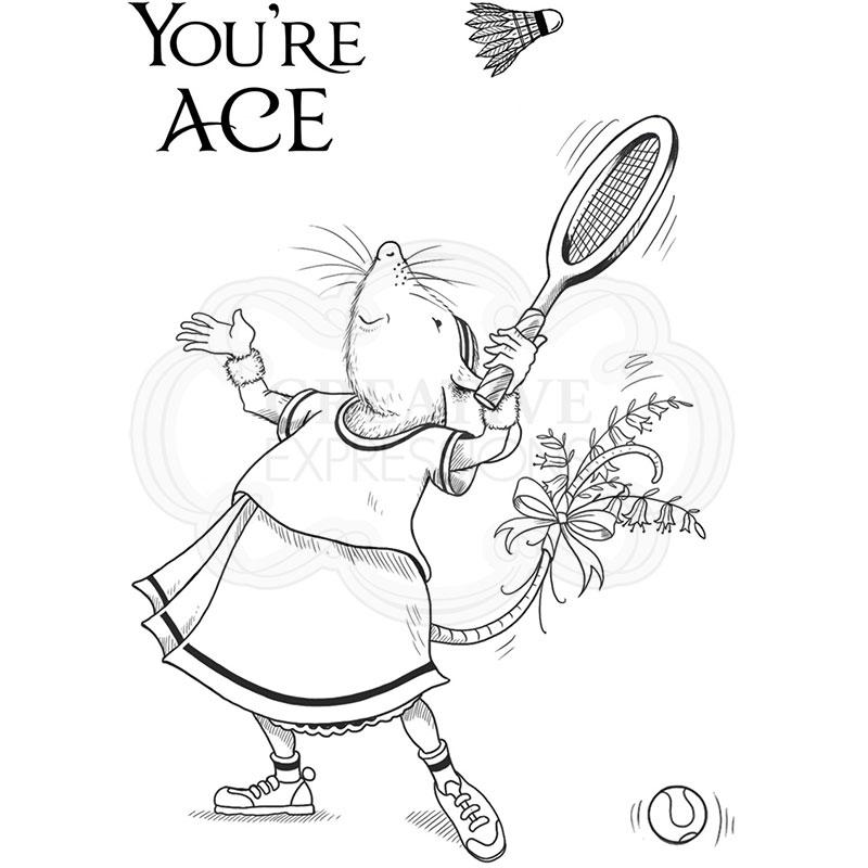 Pink Ink Designs Tennis Mouse A7 Clear Stamp-3