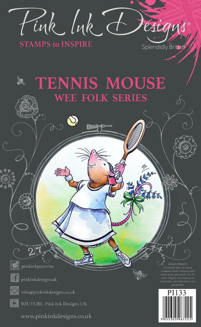 Pink Ink Designs Tennis Mouse A7 Clear Stamp-1