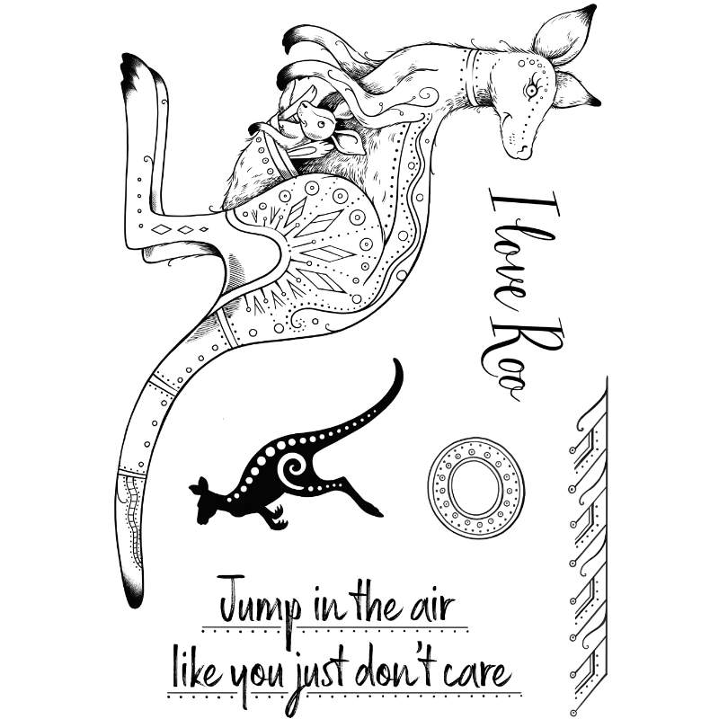 Pink Ink Designs I Love Roo 6 in x 8 in Clear Stamp Set-7