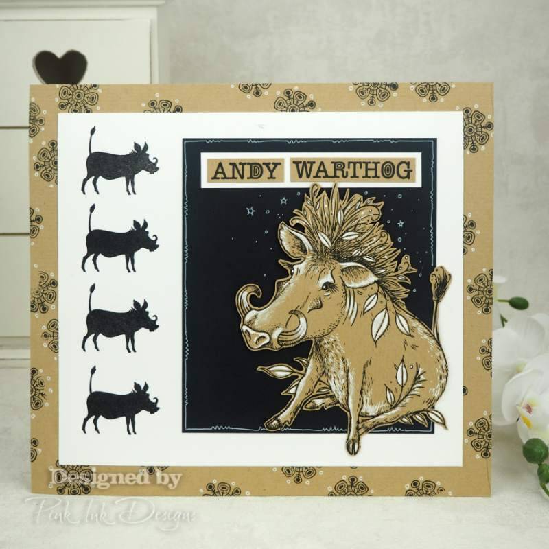 Pink Ink Designs Andy Warthog 6 in x 8 in Clear Stamp Set-5