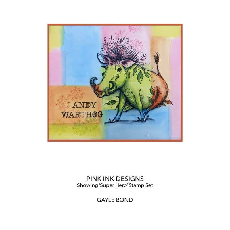 Pink Ink Designs Andy Warthog 6 in x 8 in Clear Stamp Set-3