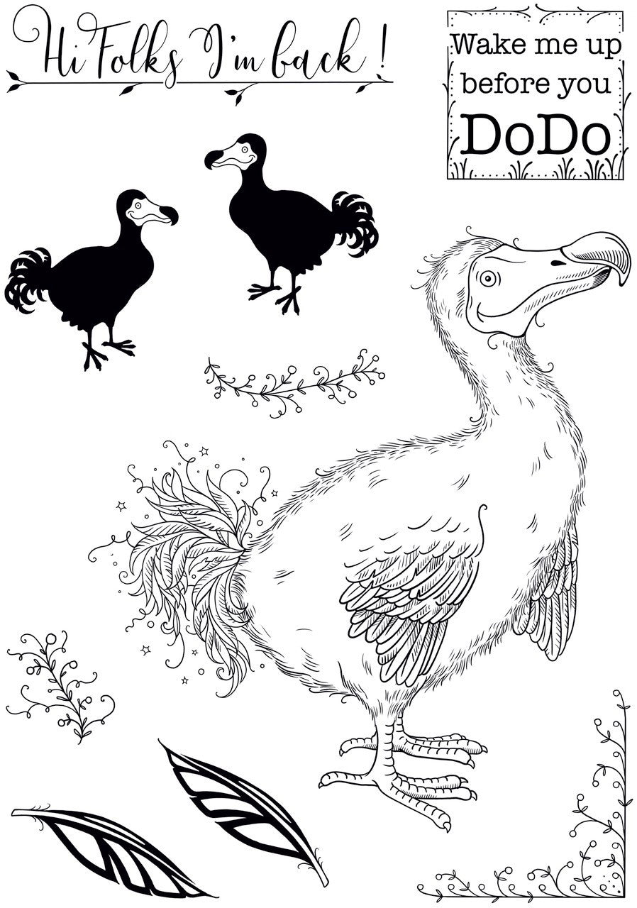 Pink Ink Designs Cookie Dodo 6 in x 8 in Clear Stamp Set-8