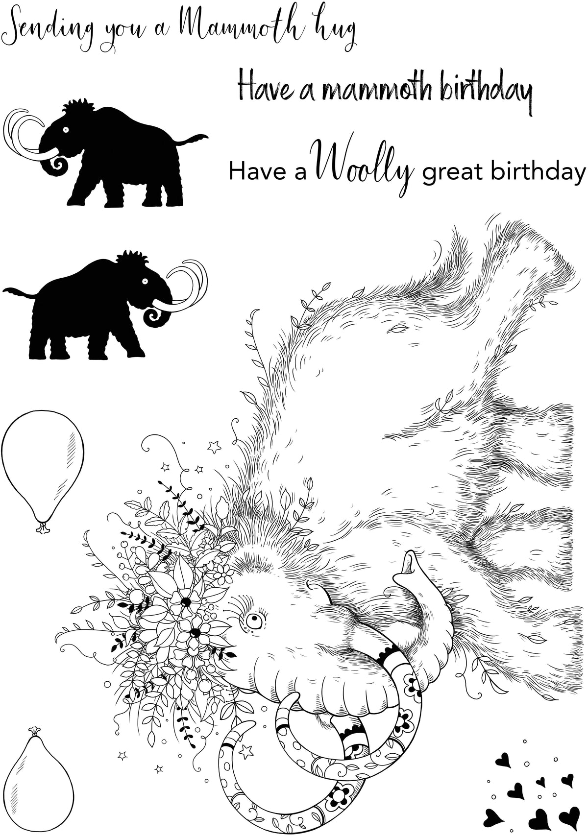 Pink Ink Designs Mammoth Hugs 6 in x 8 in Clear Stamp Set-6