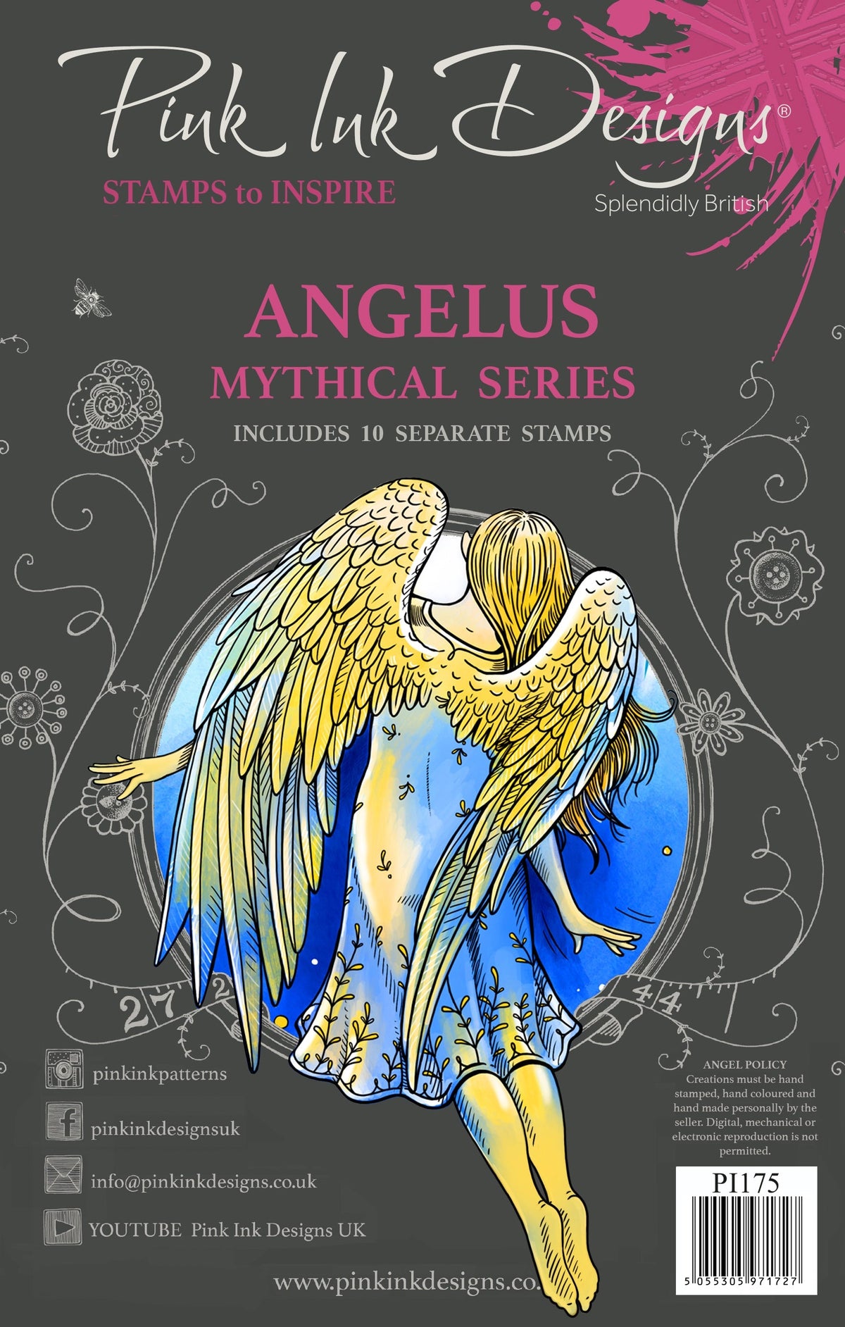 Pink Ink Designs Angelus 6 in x 8 in Clear Stamp Set-1