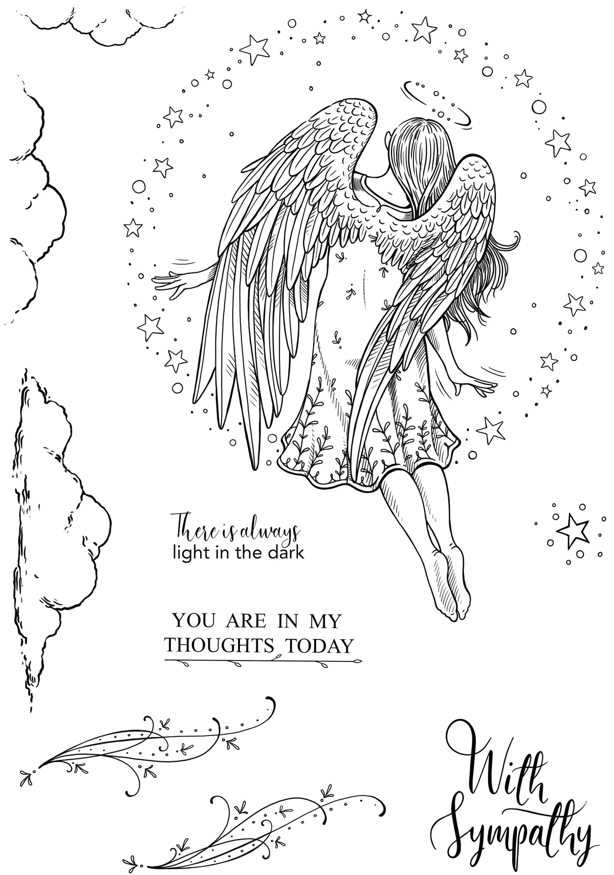 Pink Ink Designs Angelus 6 in x 8 in Clear Stamp Set-5