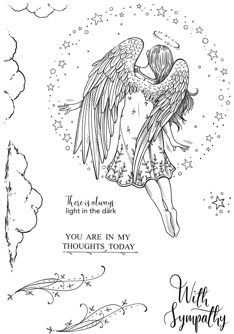 Pink Ink Designs Angelus 6 in x 8 in Clear Stamp Set-5