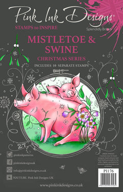 Pink Ink Designs Mistletoe & Swine 6 in x 8 in Clear Stamp Set-1