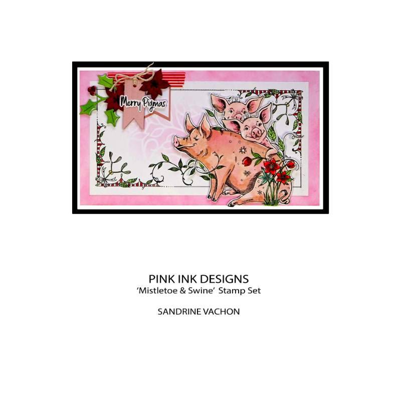 Pink Ink Designs Mistletoe & Swine 6 in x 8 in Clear Stamp Set-4