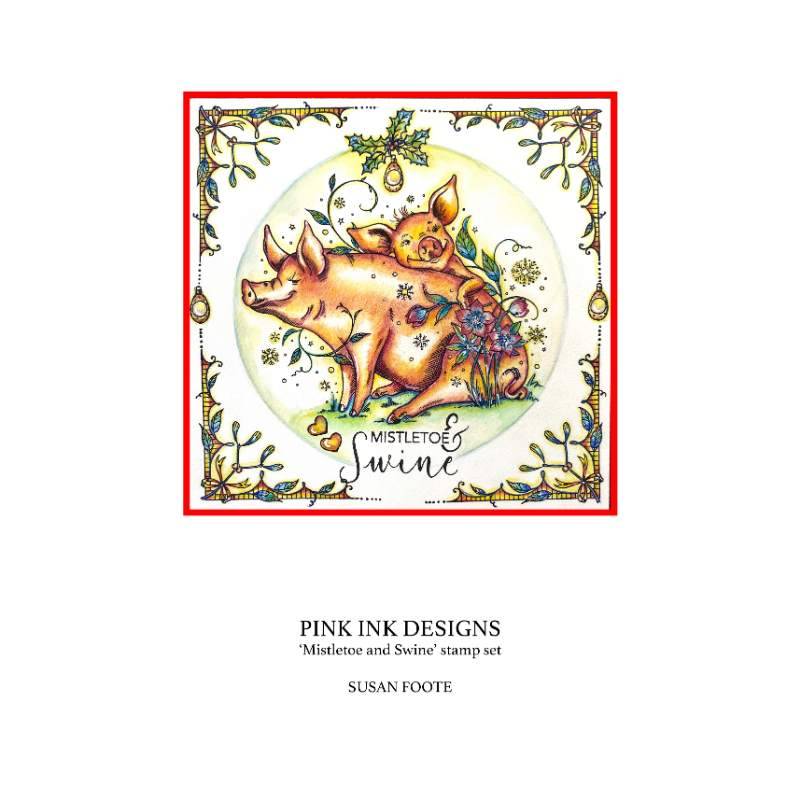 Pink Ink Designs Mistletoe & Swine 6 in x 8 in Clear Stamp Set-3