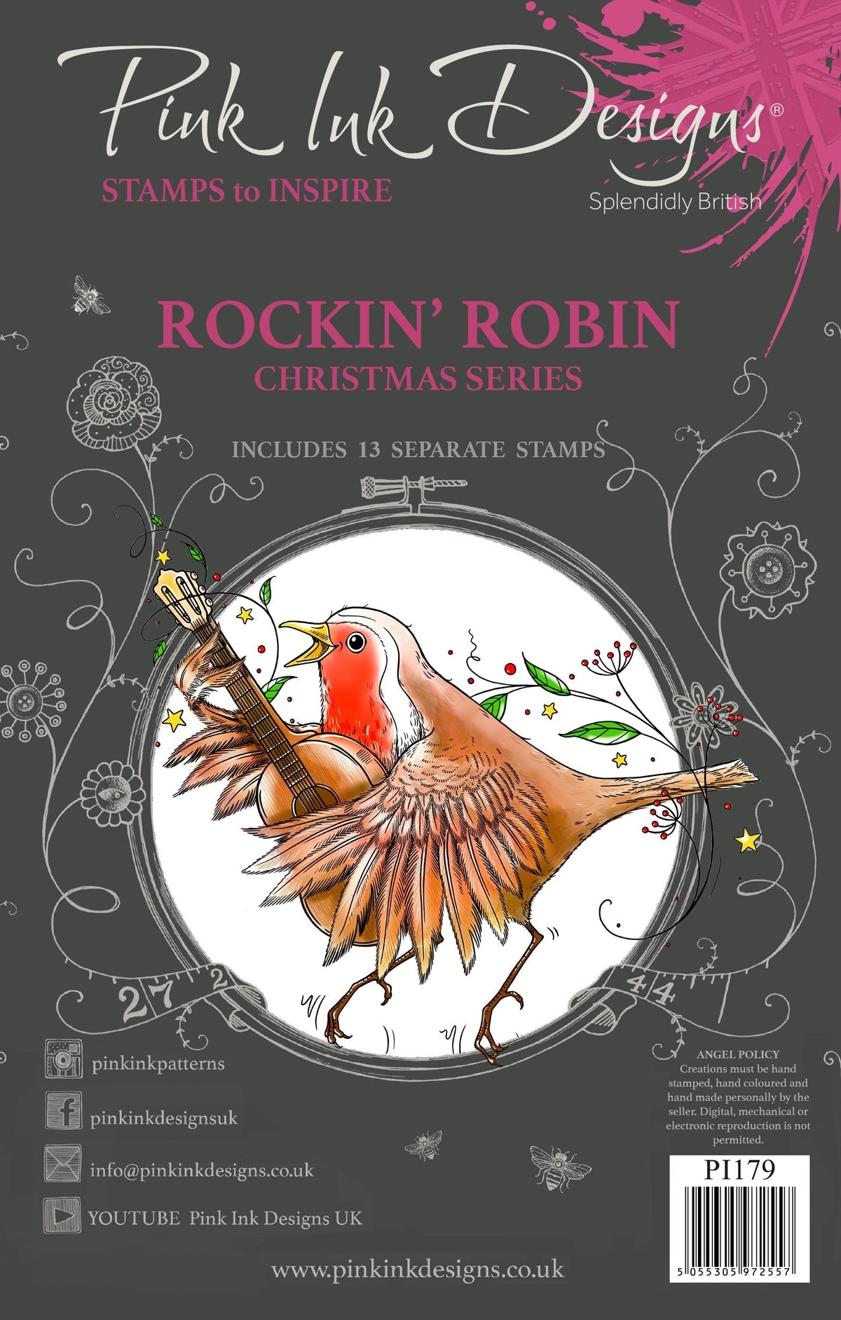 Pink Ink Designs Rockin Robin 6 in x 8 in Clear Stamp Set-1