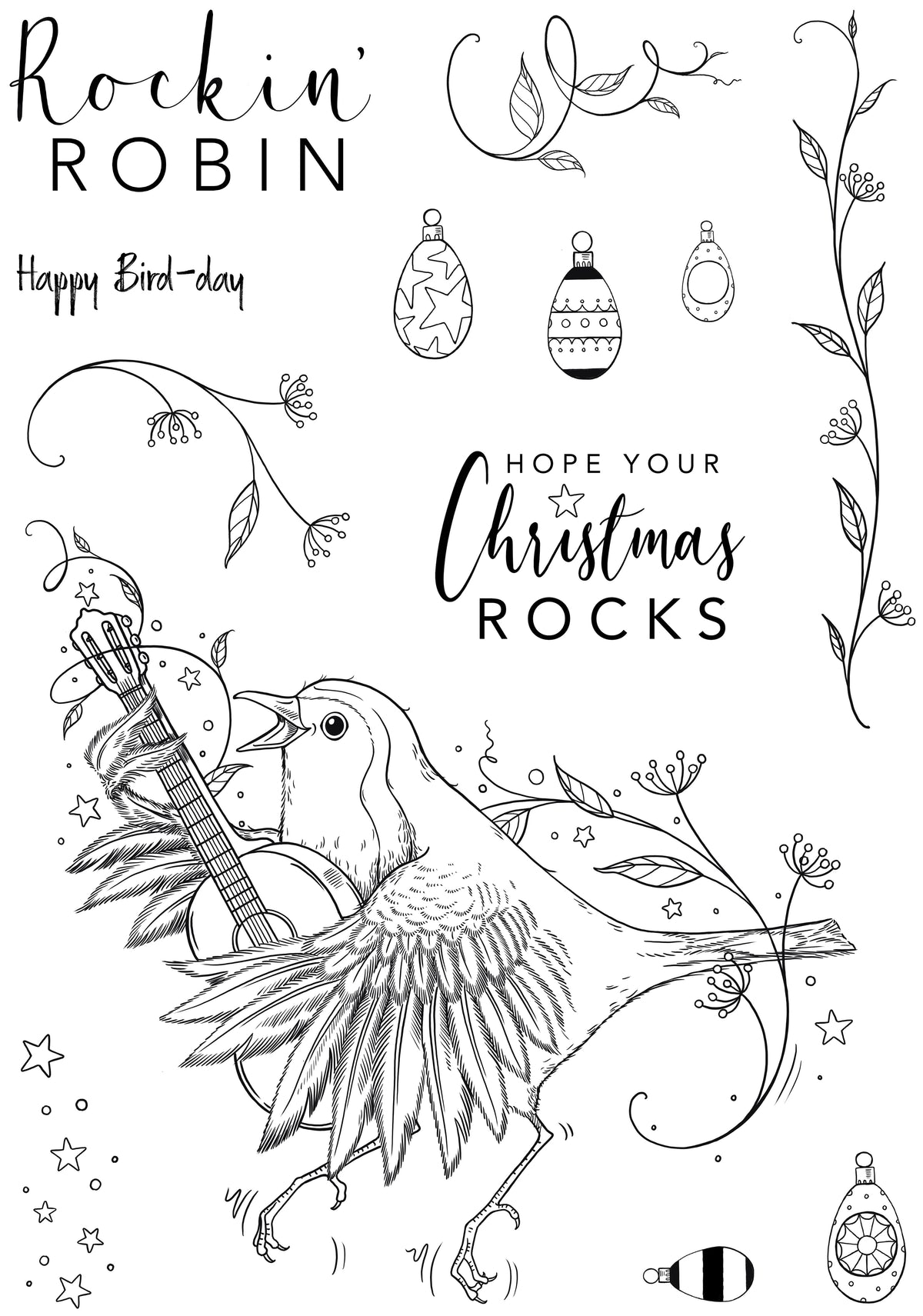 Pink Ink Designs Rockin Robin 6 in x 8 in Clear Stamp Set-7