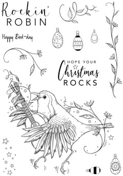 Pink Ink Designs Rockin Robin 6 in x 8 in Clear Stamp Set-7