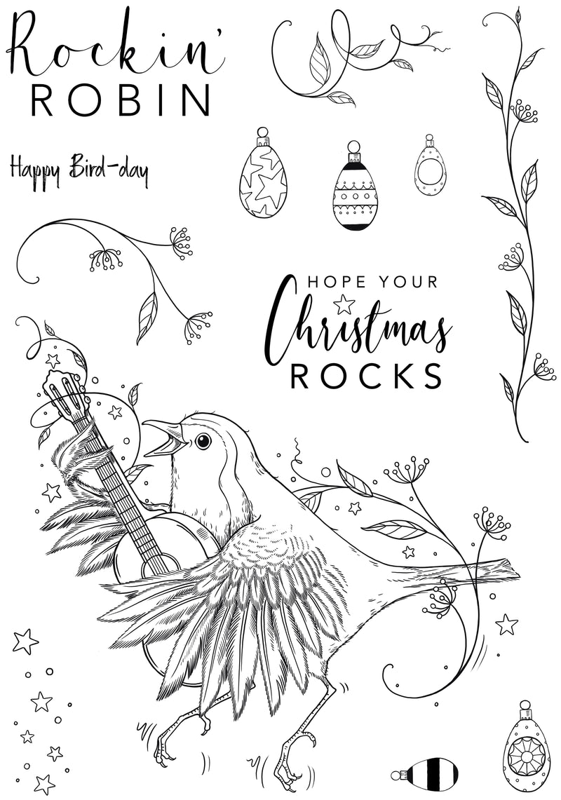 Pink Ink Designs Rockin Robin 6 in x 8 in Clear Stamp Set-7