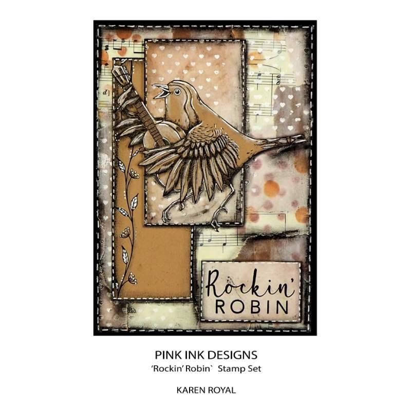 Pink Ink Designs Rockin Robin 6 in x 8 in Clear Stamp Set-2