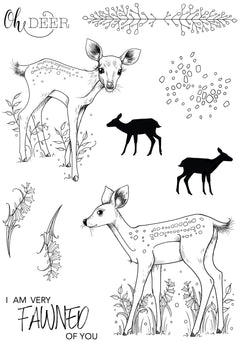 Pink Ink Designs Fawn 6 in x 8 in Clear Stamp Set-6