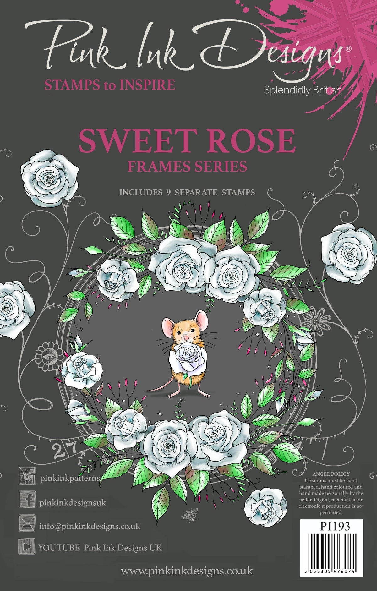 Pink Ink Designs Sweet Rose 6 in x 8 in Clear Stamp Set-1