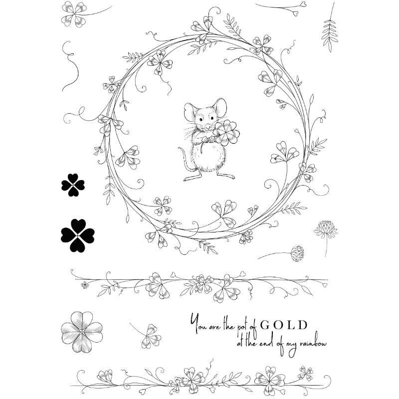 Pink Ink Designs Lucky Clover 6 in x 8 in Clear Stamp Set-15