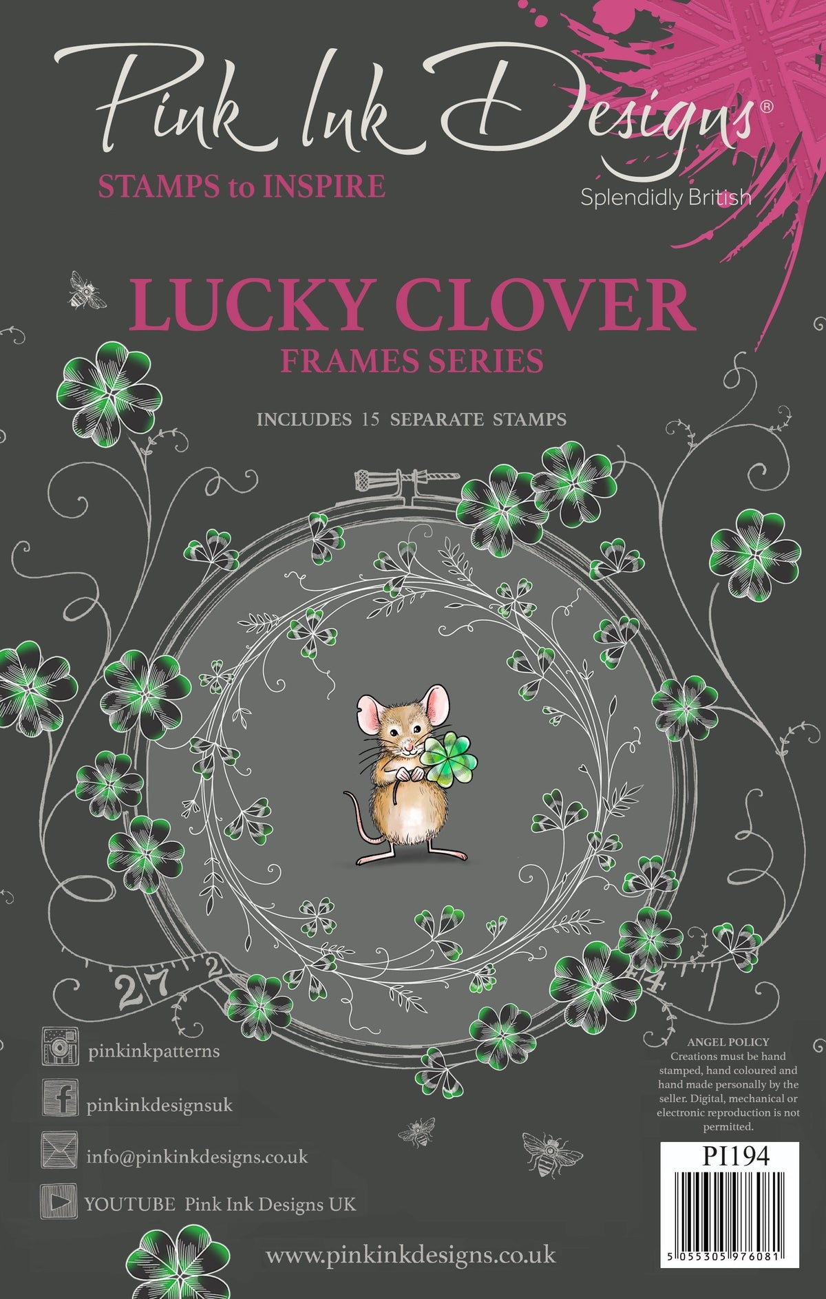 Pink Ink Designs Lucky Clover 6 in x 8 in Clear Stamp Set-1