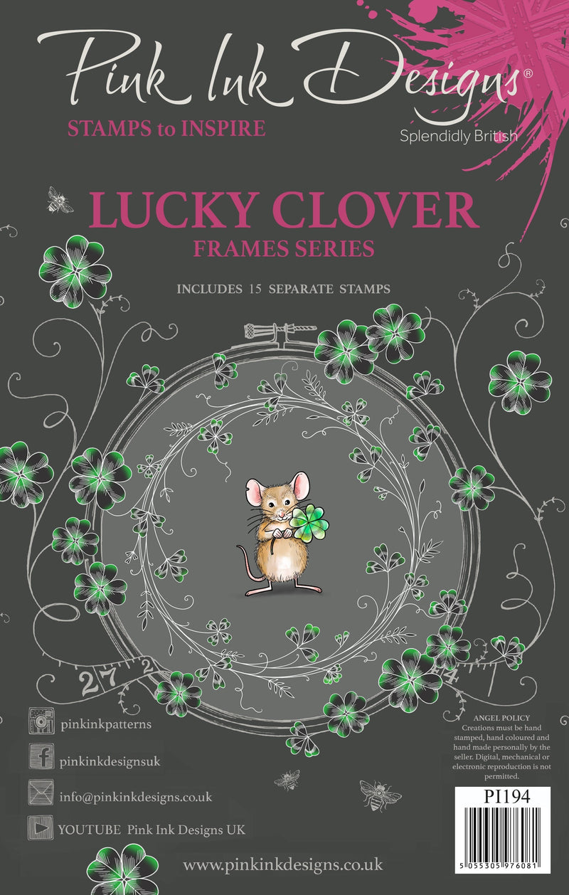 Pink Ink Designs Lucky Clover 6 in x 8 in Clear Stamp Set-1