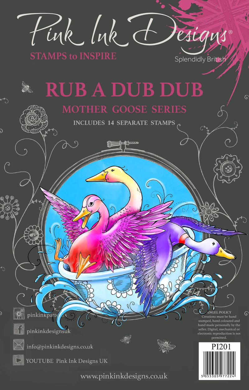 Pink Ink Designs Rub A Dub Dub 6 in x 8 in Clear Stamp Set-1