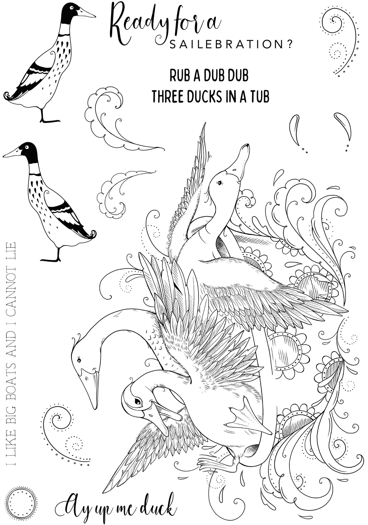 Pink Ink Designs Rub A Dub Dub 6 in x 8 in Clear Stamp Set-12