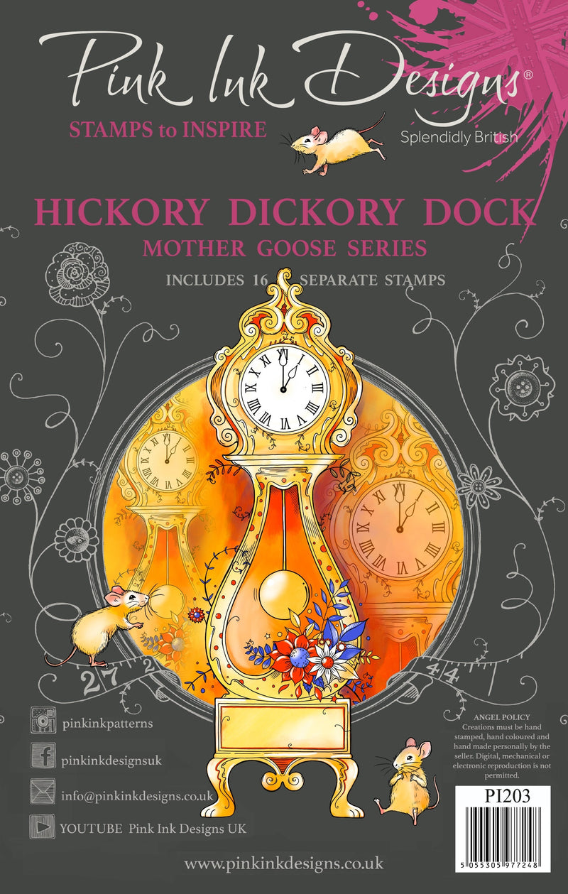 Pink Ink Designs Hickory Dickory Dock 6 in x 8 in Clear Stamp Set-1