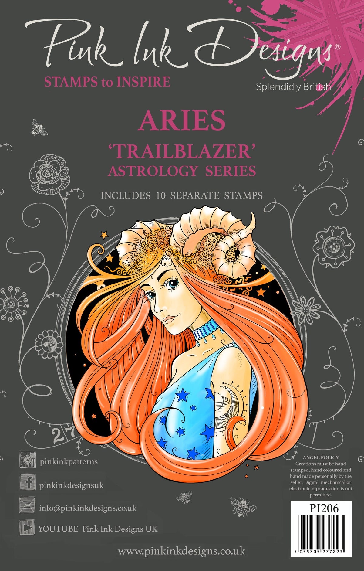 Pink Ink Designs Aries Trailblazer 6 in x 8 in Clear Stamp Set-1