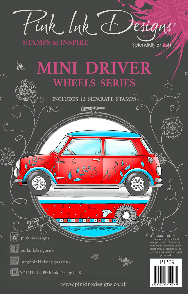 Pink Ink Designs Mini Driver 6 in x 8 in Clear Stamp Set-1