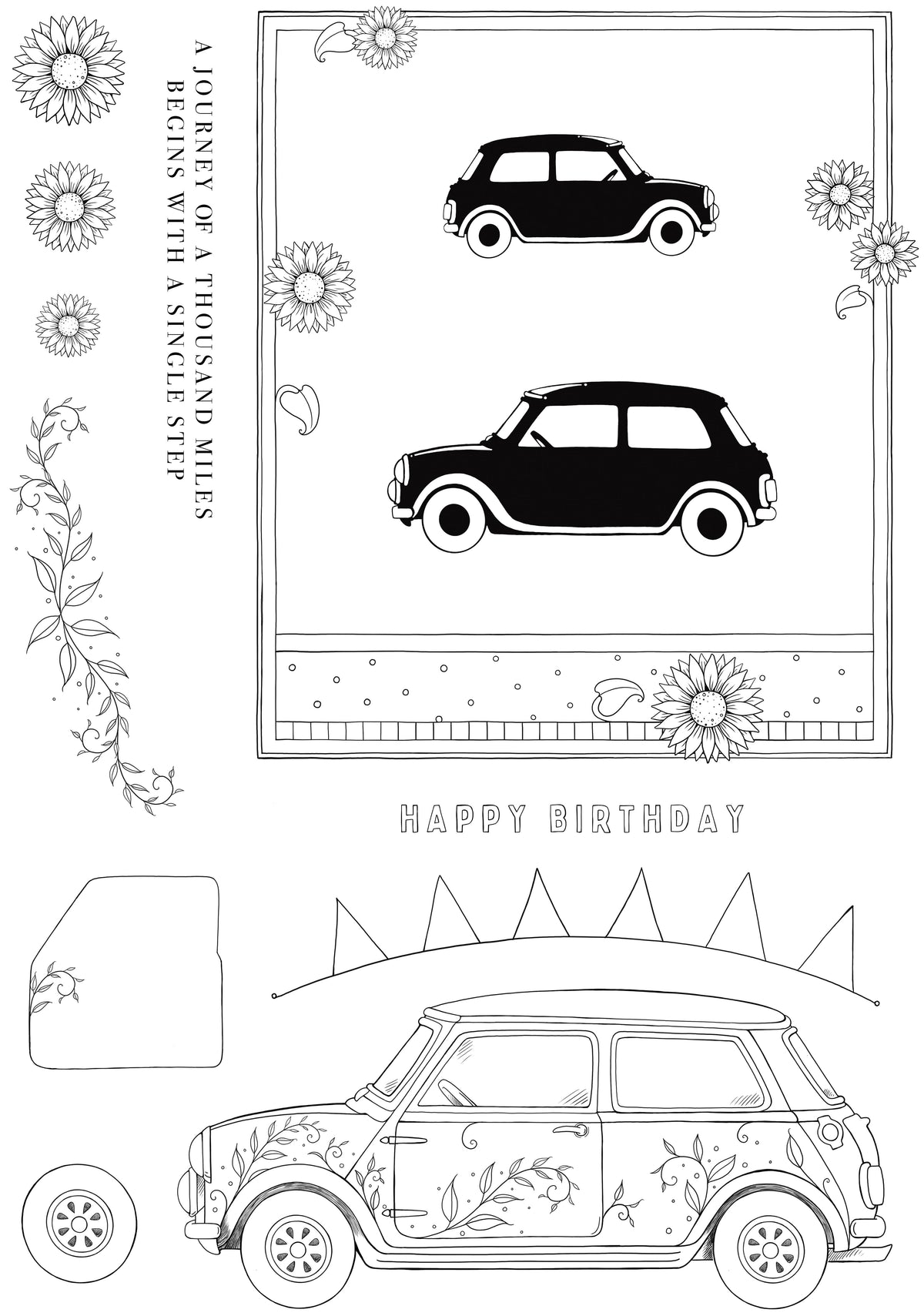 Pink Ink Designs Mini Driver 6 in x 8 in Clear Stamp Set-2
