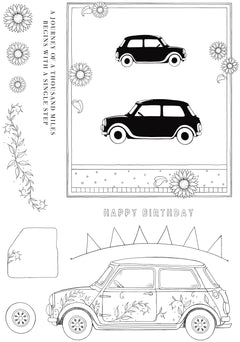 Pink Ink Designs Mini Driver 6 in x 8 in Clear Stamp Set-2