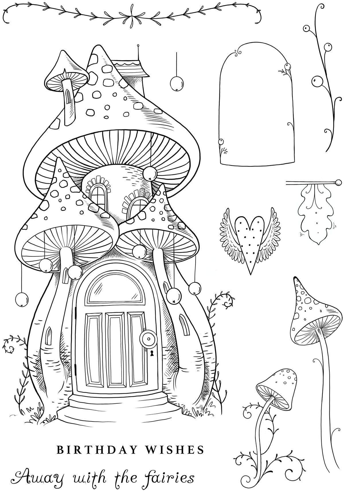 Pink Ink Designs Fairy Magic 6 in x 8 in Clear Stamp Set-14