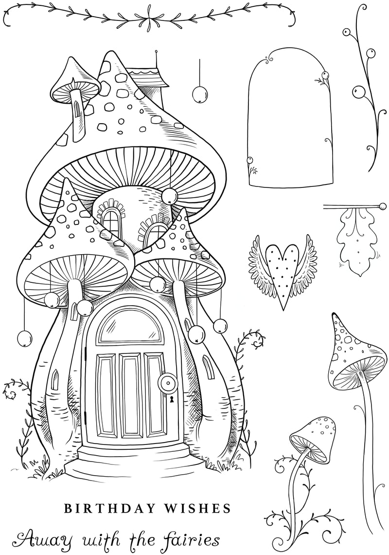 Pink Ink Designs Fairy Magic 6 in x 8 in Clear Stamp Set-14