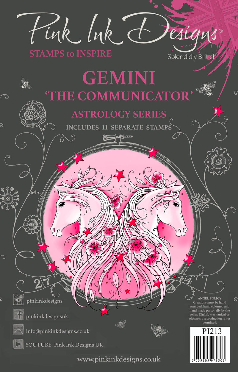Pink Ink Designs Gemini 6 in x 8 in Clear Stamp Set-1