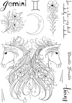 Pink Ink Designs Gemini 6 in x 8 in Clear Stamp Set-4