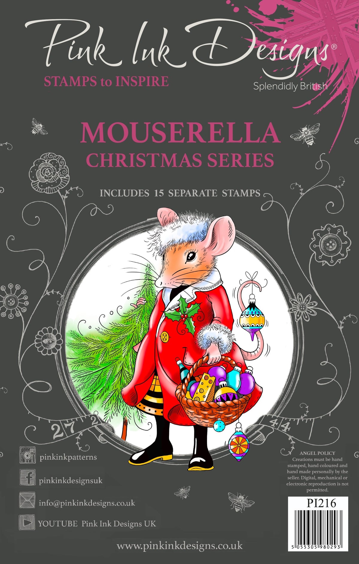 Pink Ink Designs Mouserella 6 in x 8 in Clear Stamp Set-1